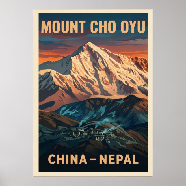Mount Cho Oyu Nepal-China V02 Poster (Framsidan)