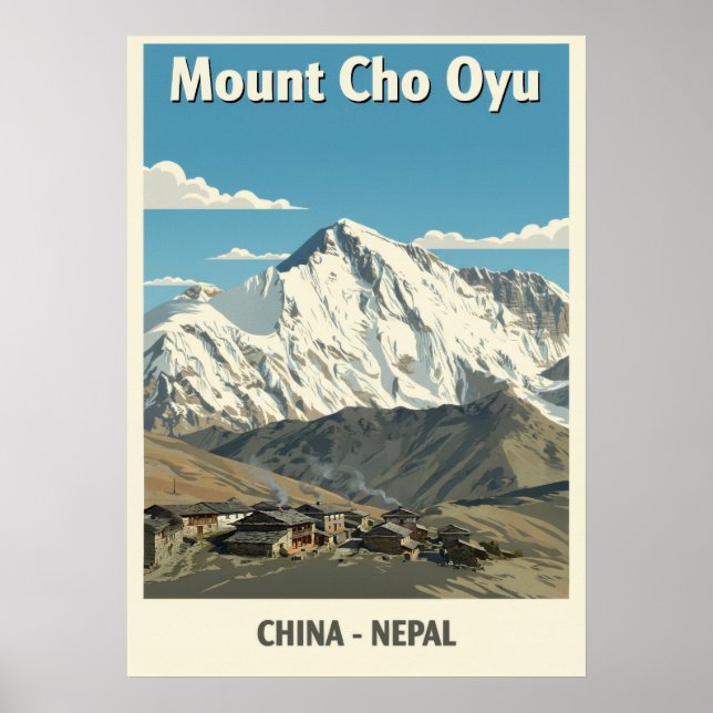 Mount Cho Oyu Nepal-China V03 Poster (Framsidan)