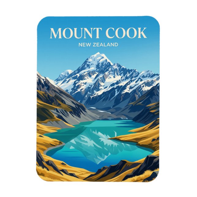 Mount Cook nationalpark Nya Zeeland Magnet (Vertikal)