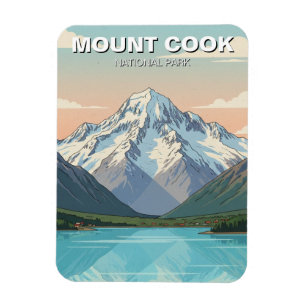 Mount Cook nationalpark Nya Zeeland vykort Magnet