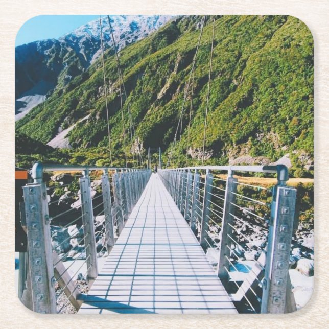 Mount Cook - Nya Zeeland Underlägg Papper Kvadrat (Framsidan)