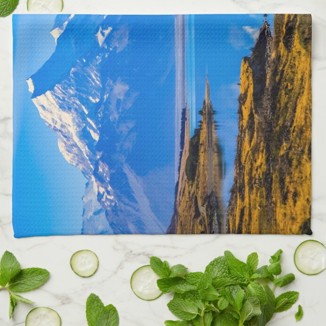 Mount Cook Overlook Sjö Pukaki, NZ Kökshandduk (Vikta)