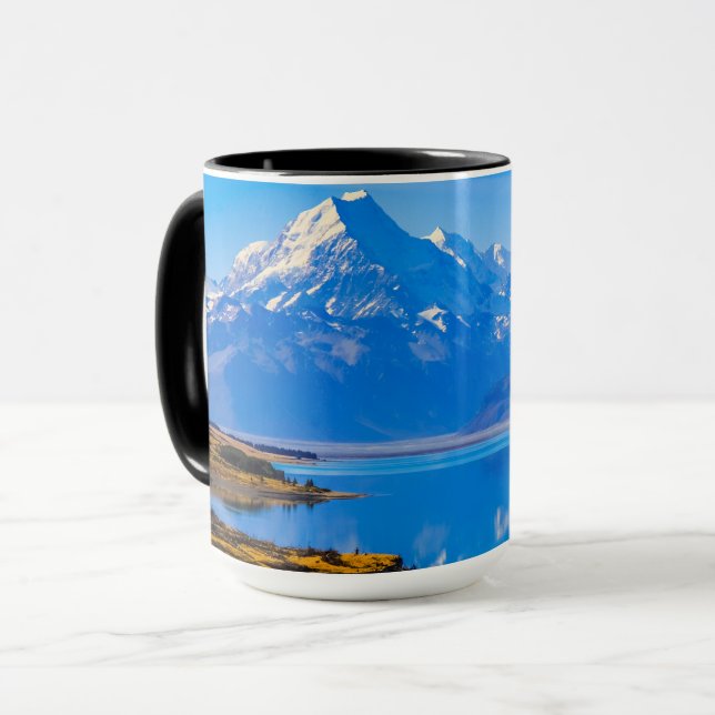 Mount Cook Overlook Sjö Pukaki, NZ Mugg (Framsida vänster)