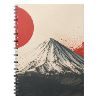 Mount Damavand Minimalistisk Väggkonst – Röd Sol A Anteckningsbok