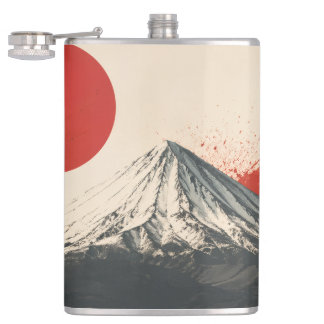 Mount Damavand Minimalistisk väggkonst – Röd sol A Fickplunta