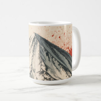 Mount Damavand Minimalistisk väggkonst – Röd sol A Kaffemugg