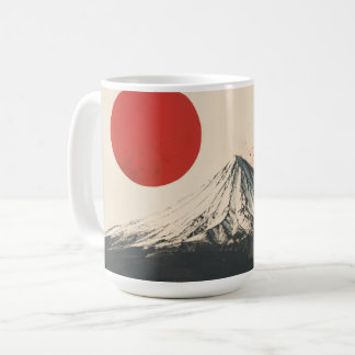 Mount Damavand Minimalistisk väggkonst – Röd sol A Kaffemugg