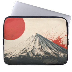 Mount Damavand Minimalistisk Väggkonst – Röd Sol A Laptop Fodral