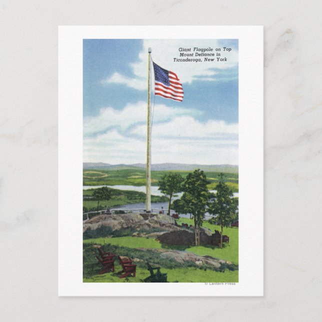 Mount Defiance Giant Flagpole Scene Vykort (Framsida)