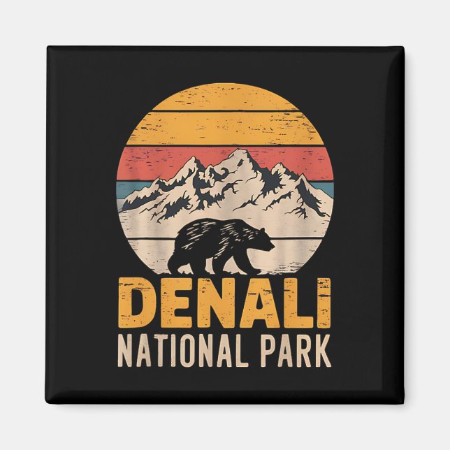 Mount Denali Alaska Mountaineer Klättring National Magnet (Framsidan)