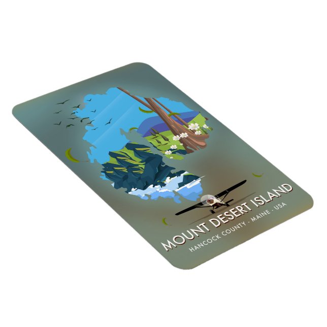Mount Desert Island ,Hancock County, Maine ,USA Magnet (Högersidan)