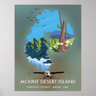 Mount Desert Island ,Hancock County, Maine ,USA Poster