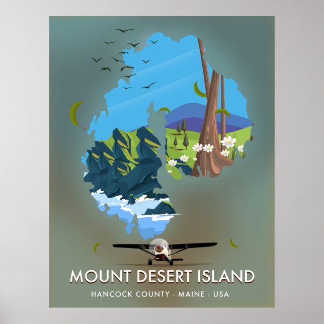 Mount Desert Island ,Hancock County, Maine ,USA Poster (Framsidan)