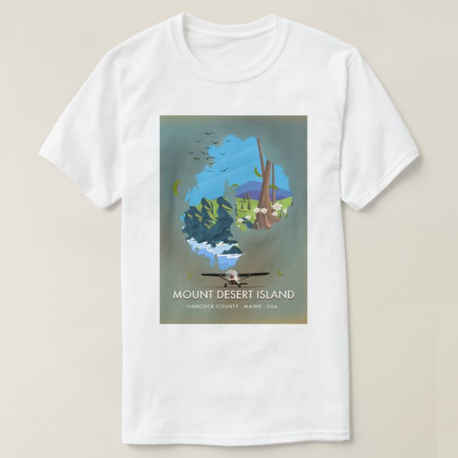 Mount Desert Island ,Hancock County, Maine ,USA T Shirt (Design framsida)