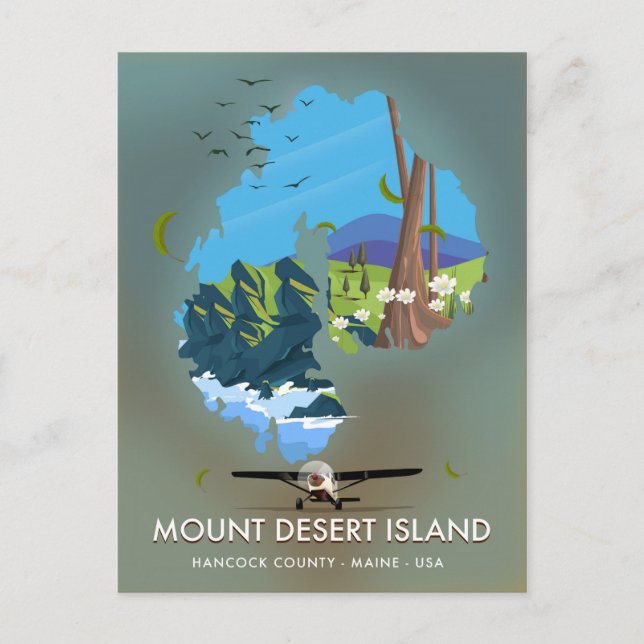 Mount Desert Island ,Hancock County, Maine ,USA Vykort (Framsida)