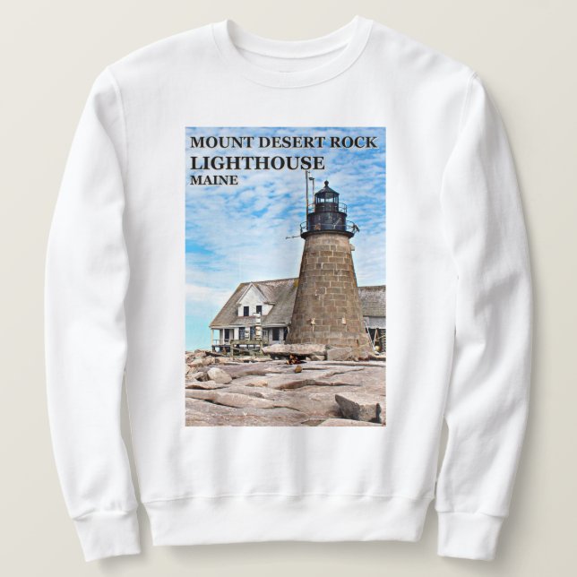 Mount Desert Rock Lighthouse, Maine Tröja Lång Ärmad Tröja (Design framsida)