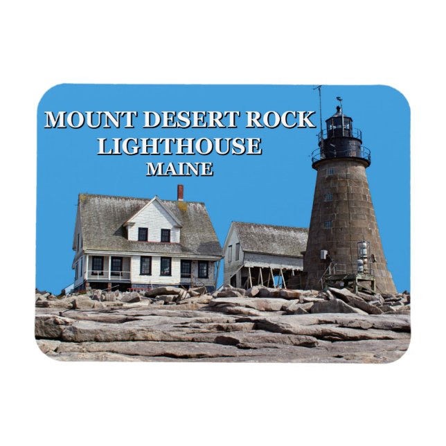 Mount Desert Sten fyr, Maine Magnet (Horisontell)