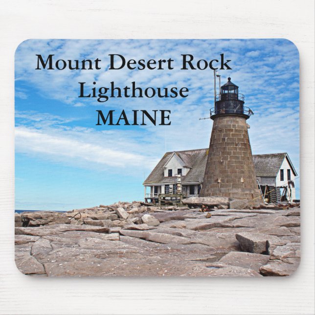 Mount Desert Sten fyr, Maine Mousepad Musmatta (Framsidan)