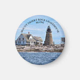 Mount Desert Sten fyr, Maine Round Magnet