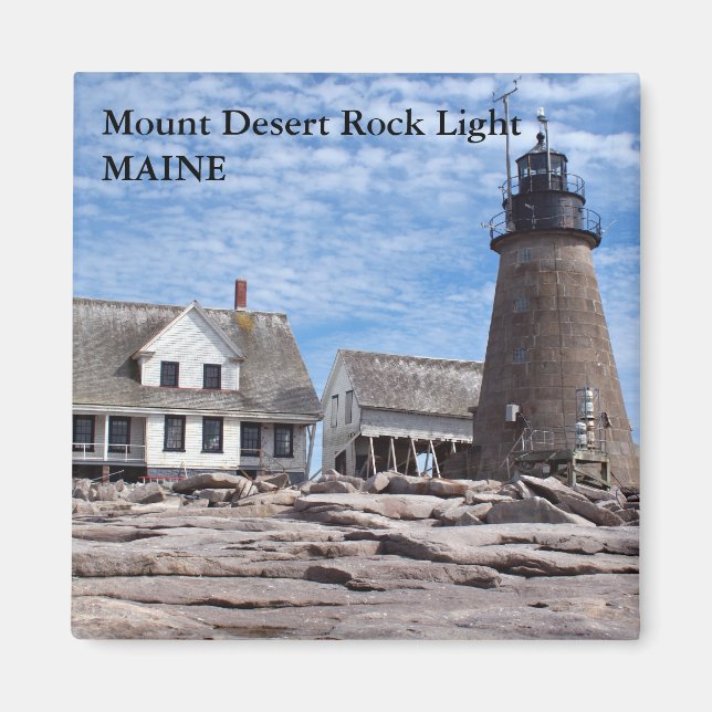 Mount Desert Sten Light, Maine Magnet (Framsidan)
