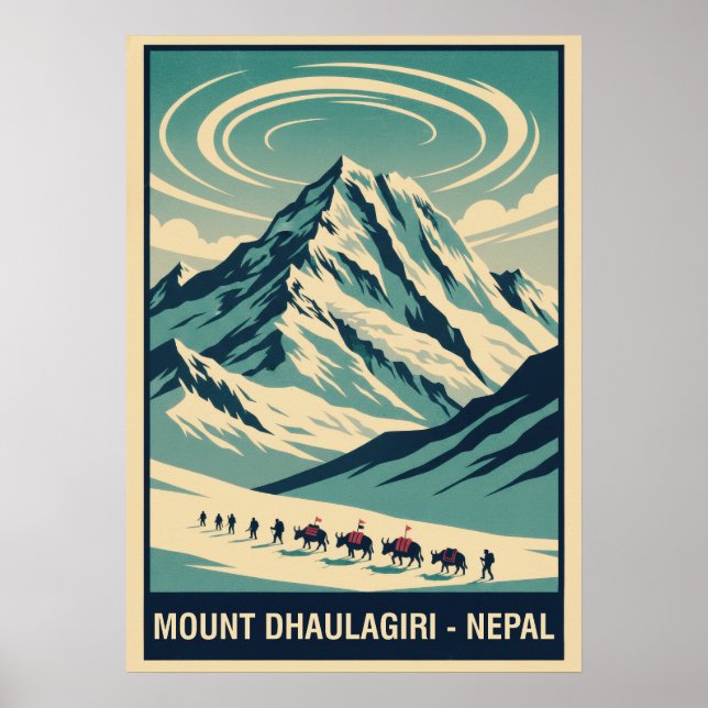 Mount Dhaulagiri Nepal V04 Poster (Framsidan)