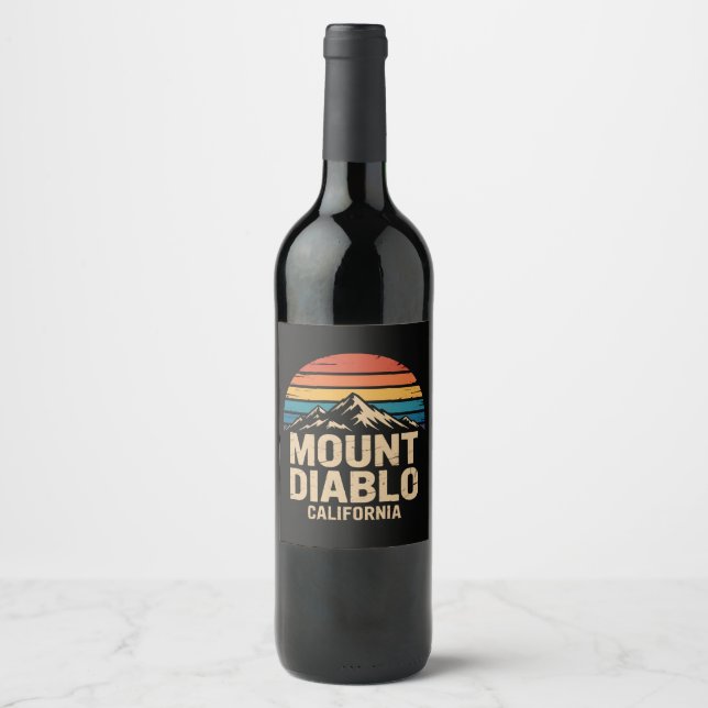 Mount Diablo Kalifornien Vinflaska Etikett (Framsida)