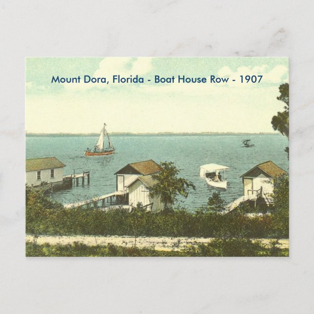 Mount Dora, Fl - Boat House Row - 1907 Vykort (Framsida)
