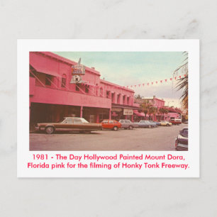 Mount Dora, Fl - Målad Rosa Vykort