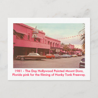 Mount Dora, Fl - Målad Rosa Vykort