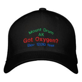 Mount Drum Alaska Elevation Cap Broderad Keps
