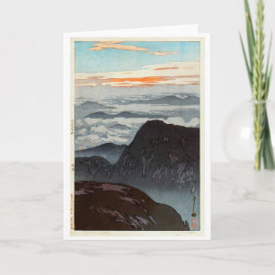 Mount Eboshi, Hiroshi Yoshida, Woodcut Kort