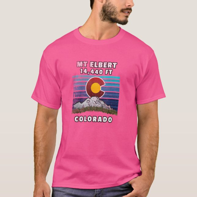 Mount Elbert Colorado Flagga Thned T Shirt (Framsida)