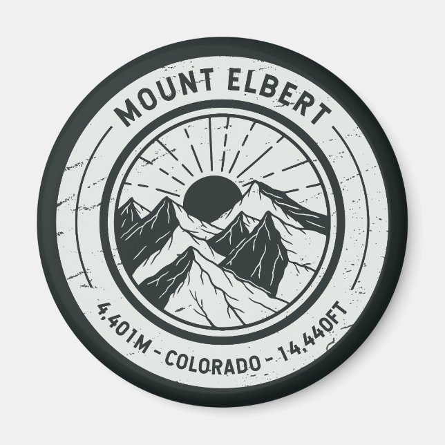 Mount Elbert Colorado Hiking Skiing Travel Magnet (Framsidan)