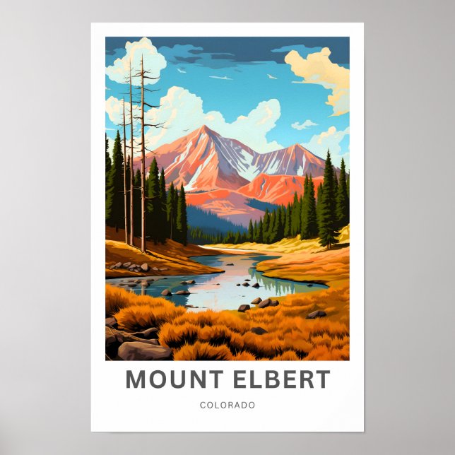Mount Elbert Colorado Travel Print Poster (Framsidan)