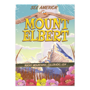 Mount Elbert, Colorado USA, reseaffisch Fototryck