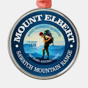 Mount Elbert (fotvandrare C) Julgransprydnad Metall