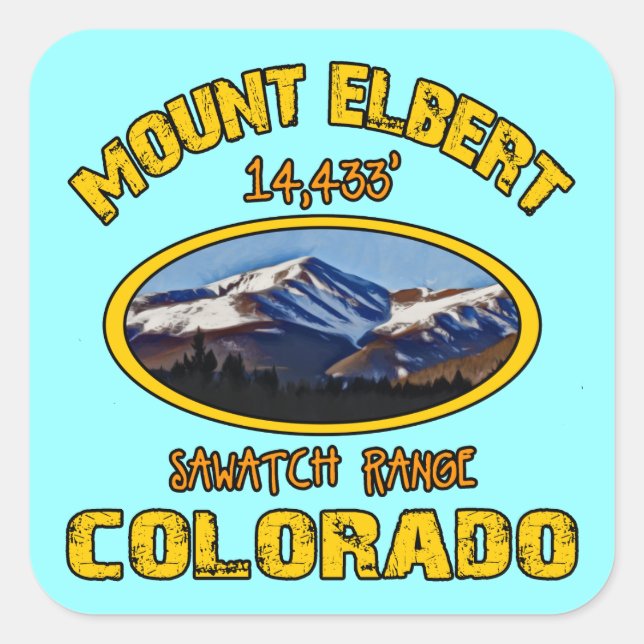 Mount Elbert Fyrkantigt Klistermärke (Framsida)