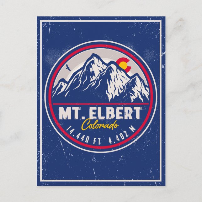 Mount Elbert Mount Elbert 14ers Retro Sunset Vykort (Framsida)