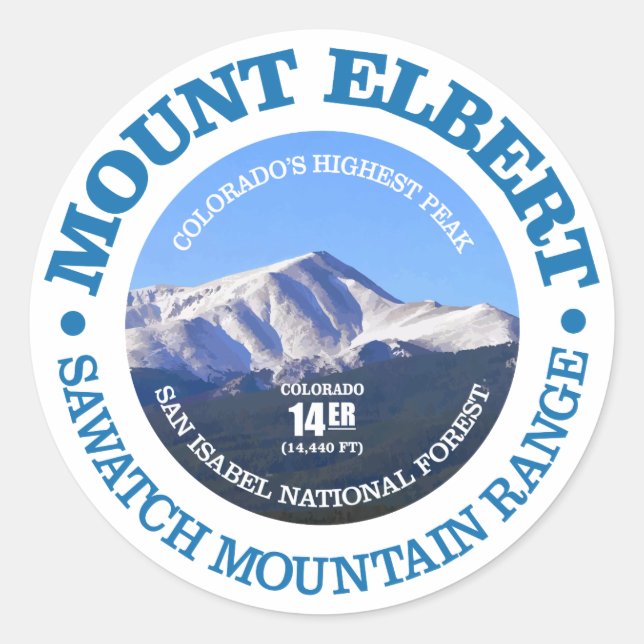Mount Elbert Runt Klistermärke (Framsida)