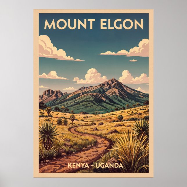 Mount Elgon Uganda - Kenya V02 Poster (Framsidan)