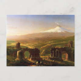 Mount Etna från Taormina, vulkanruiner Vykort