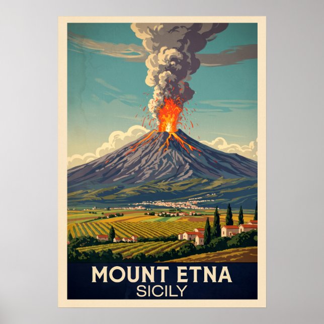 Mount Etna Sicily V03 Poster (Framsidan)
