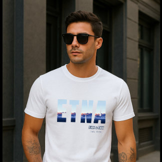 Mount Etna Vulkan Rökande Kväll T Shirt