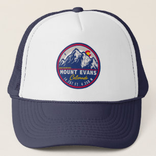 Mount Evans Colorado Retro Sunset Flagga Souvenirs Keps