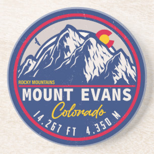 Mount Evans Colorado Retro Sunset Souvenirs Underlägg