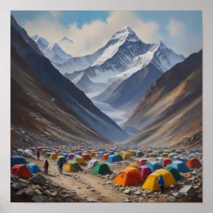 Mount Everest-baslägret, Nepal Poster