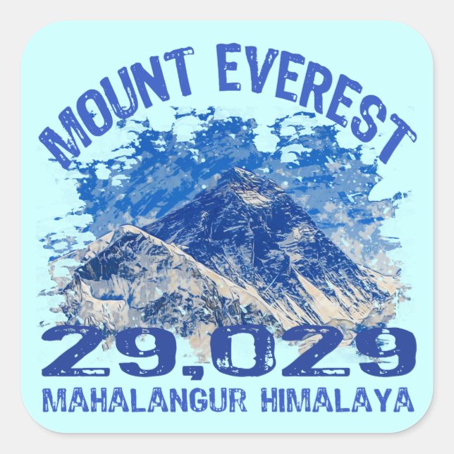 Mount Everest Fyrkantigt Klistermärke (Framsida)