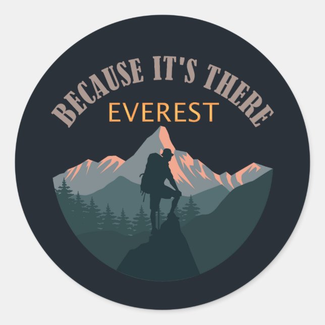 Mount Everest, Hiker Sticker Runt Klistermärke (Framsida)