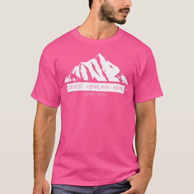 Mount Everest Himalaya Nepal Baseball Sleeve T Shirt (Framsida)