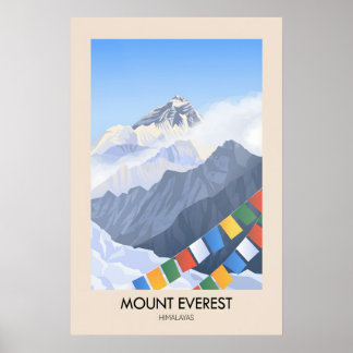 Mount Everest Himalaya Resemålning Poster